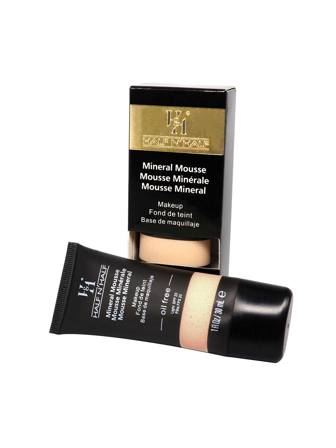 half n half cream-coloured mineral mousse oil free foundation light spf 20 - 30 ml