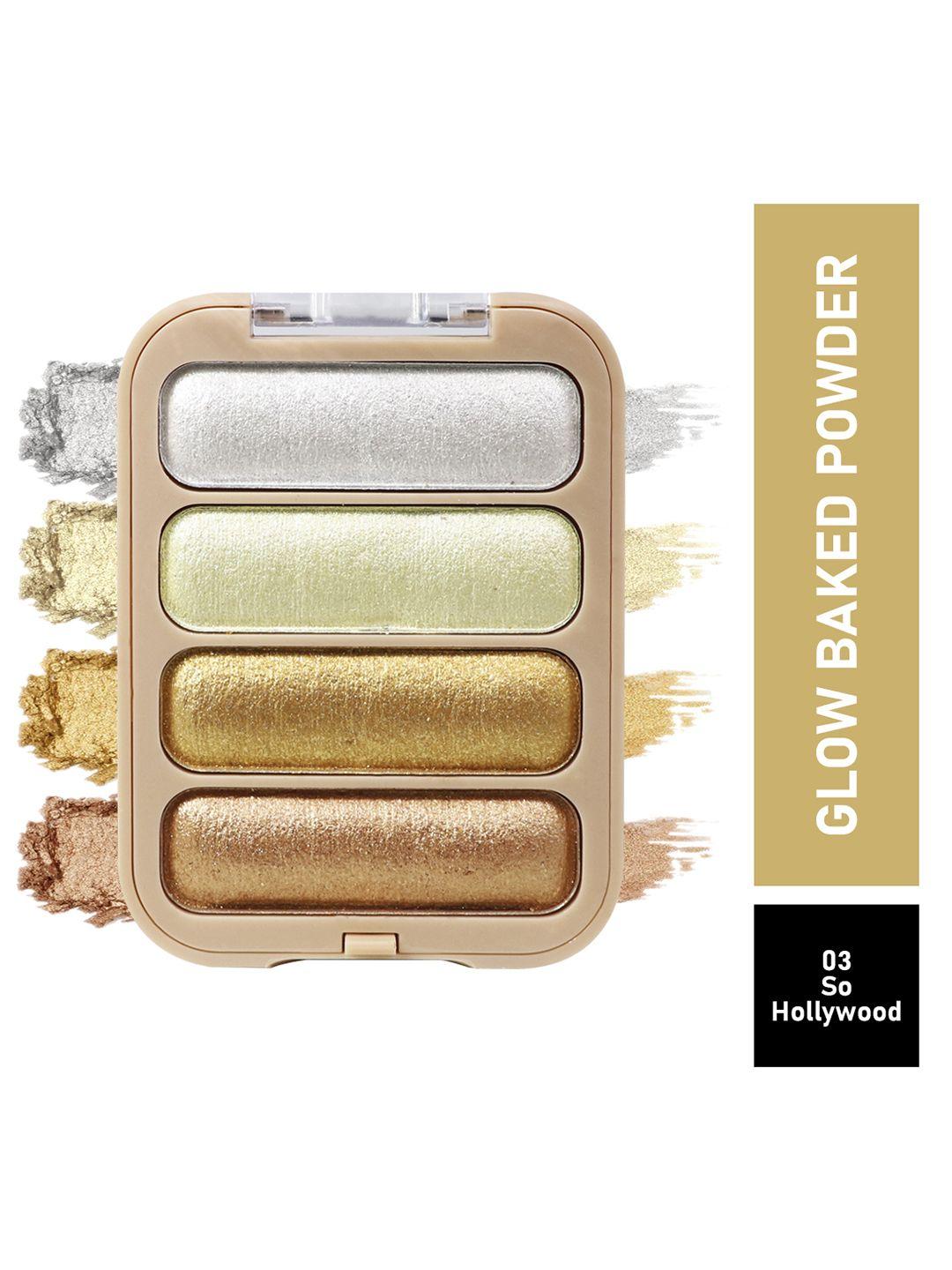 half n half glow baked fragrance free highlighter powder palette hollywood hl-10-03 (8gm)