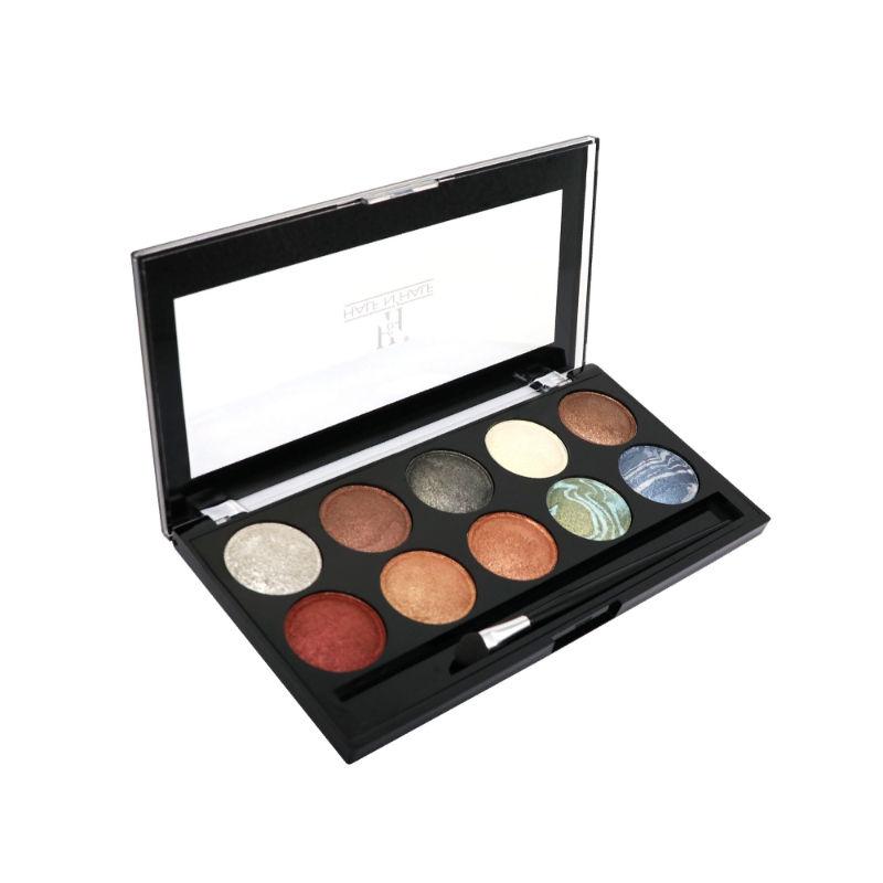 half n half hd pro 10 color baked eyeshadow palette - multicolor 02