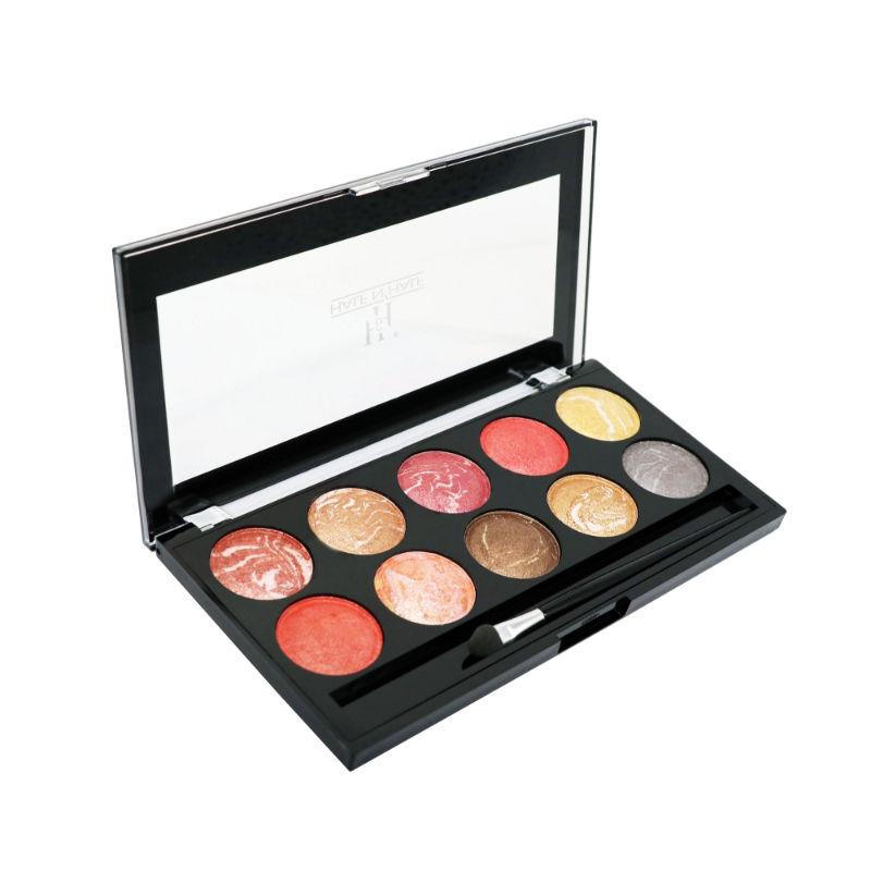 half n half hd pro 10 color baked eyeshadow palette - multicolor 03