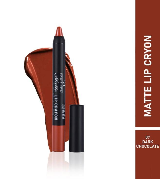 half n half matte lip crayon 07 dark chocolate - 3.5 gm