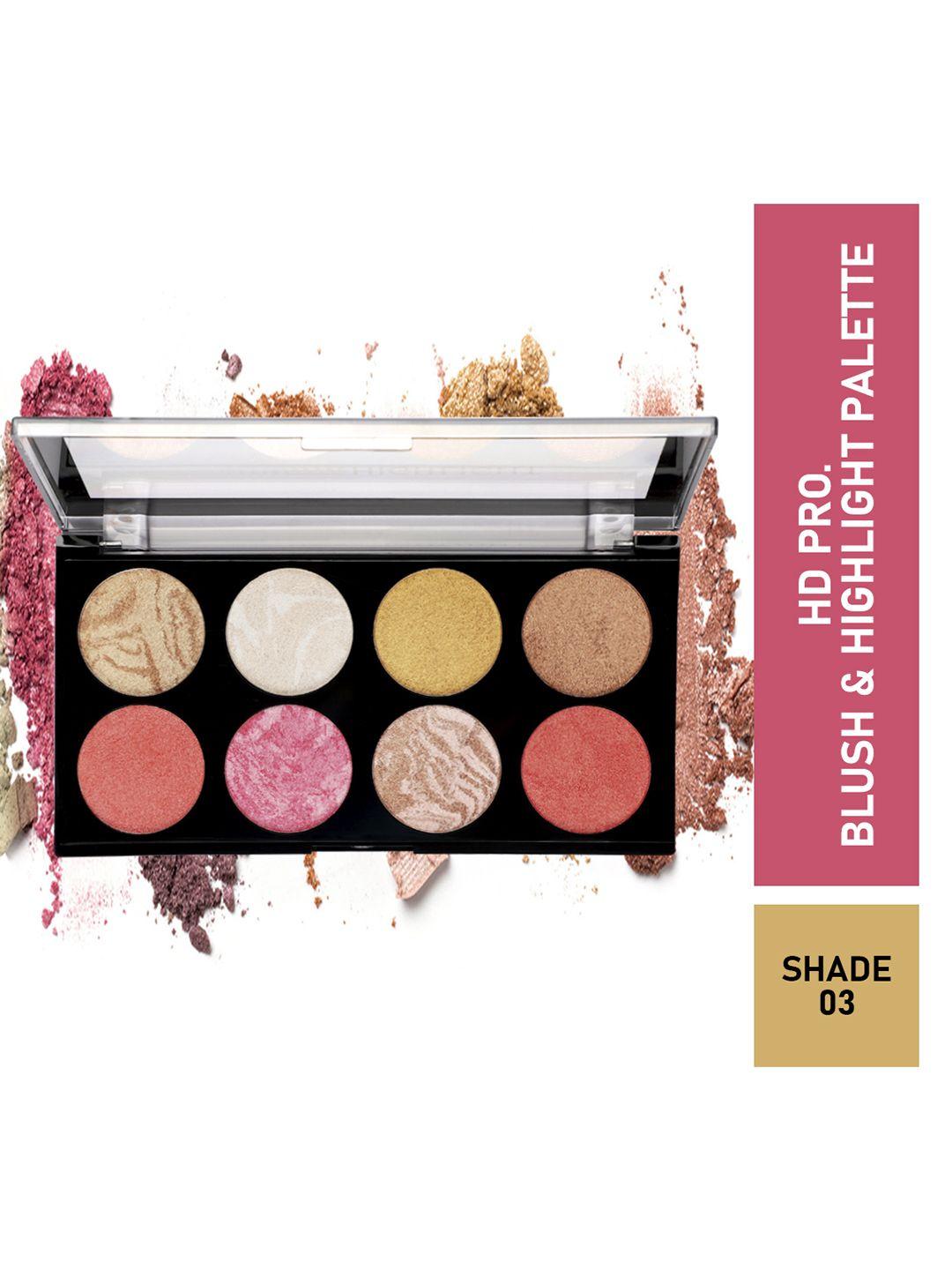half n half multi-coloured hd pro blush and highlight makeup palette