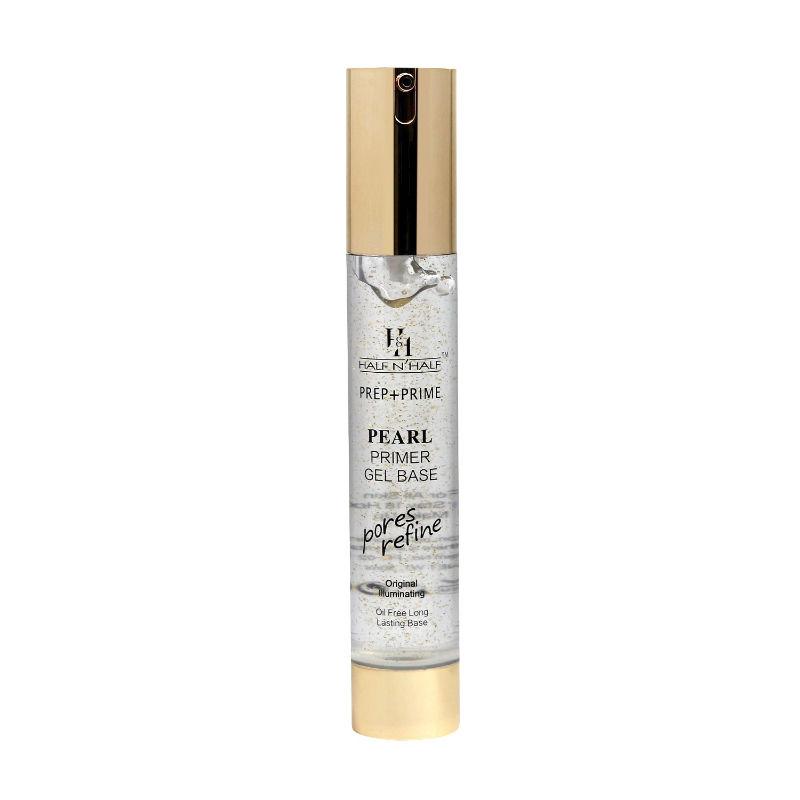 half n half prep + prime pearl primer gel base pores refine transparent