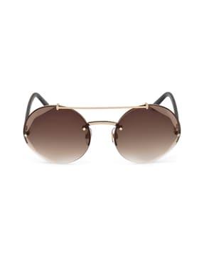 half rim circular sunglasses