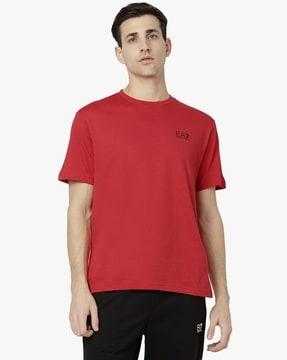 half sleeve regular fit crew-neck t-shirt with logo