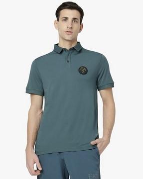 half sleeve regular fit polo t-shirt with soccer edition logo