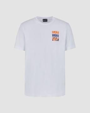 half-sleeves crew-neck graphic logo regular fit t-shirt