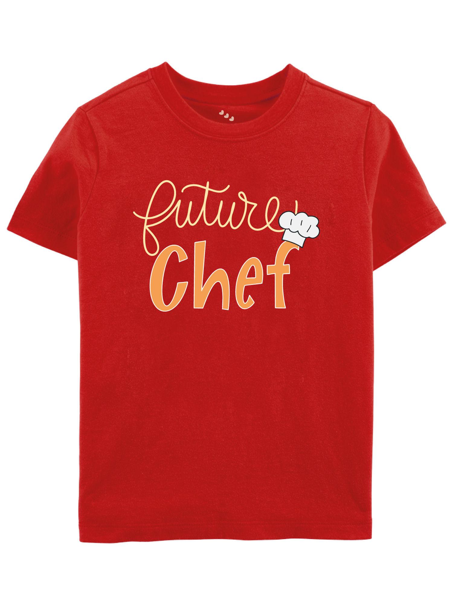 half sleeves future chef printed baby t-shirt - red