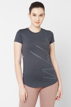 half sleeves regular cotton womens t-shirt - graphite