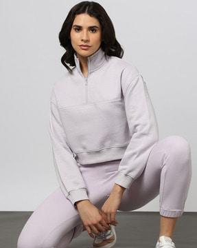 half-zip cropped sweatshirt