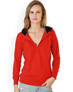 half-zip hooded sweatshirt