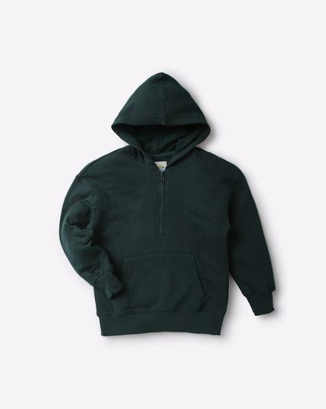 half-zip hoodie with kangaroo pockets