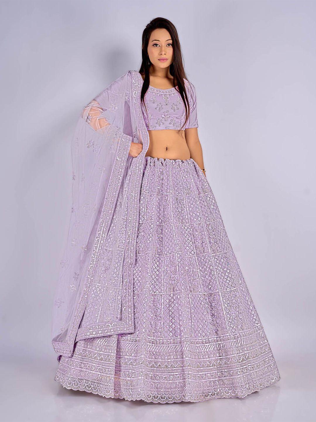 halfsaree studio embroidered semi-stitched lehenga & unstitched blouse with dupatta