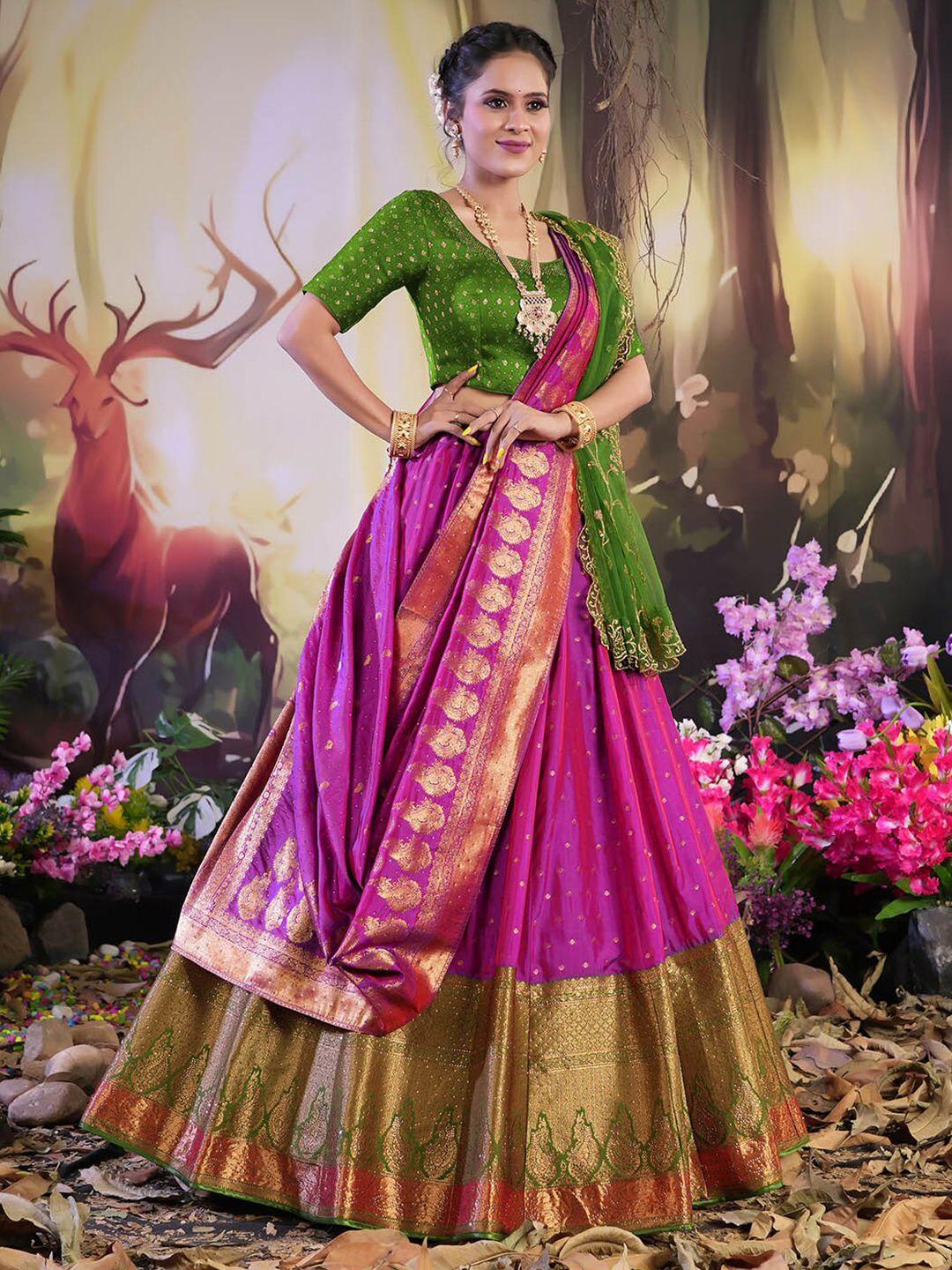 halfsaree studio floral woven design lehenga choli