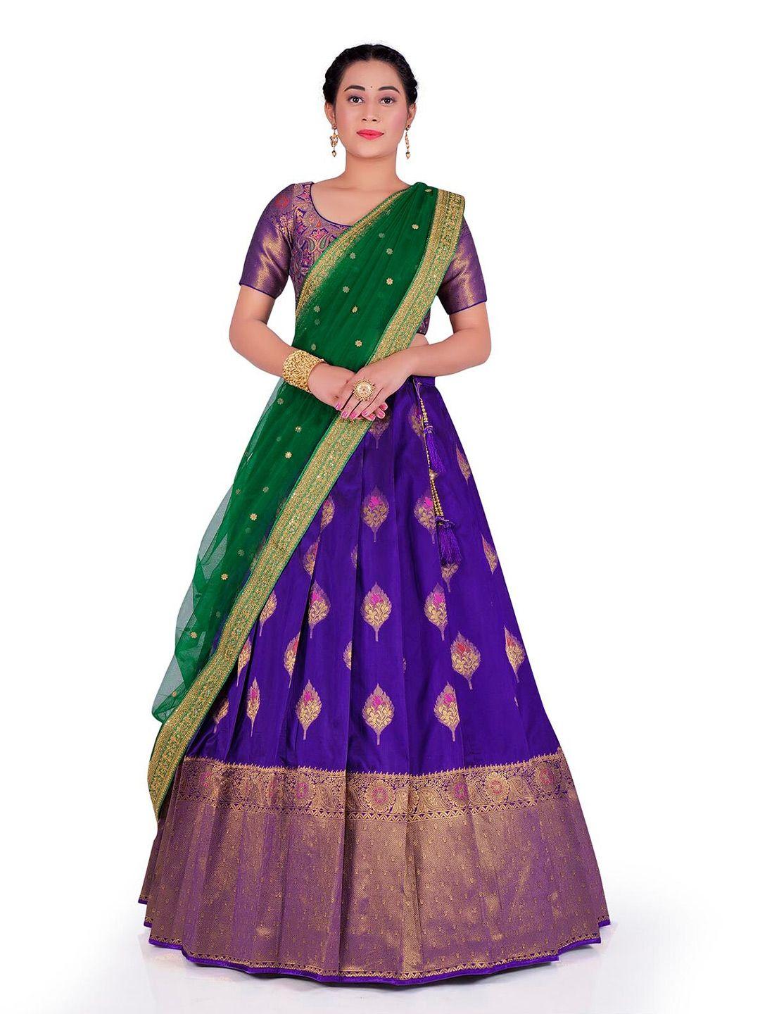 halfsaree studio semi-stitched lehenga & unstitched blouse with dupatta