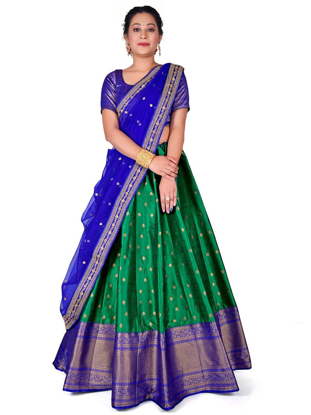 halfsaree studio semi-stitched lehenga & unstitched blouse with dupatta