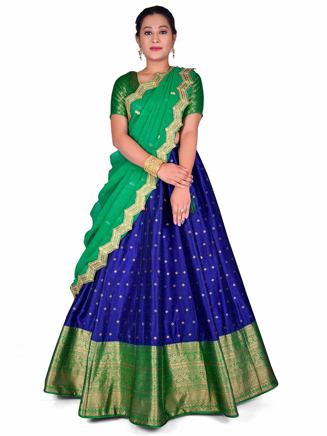 halfsaree studio semi-stitched lehenga & unstitched blouse with dupatta