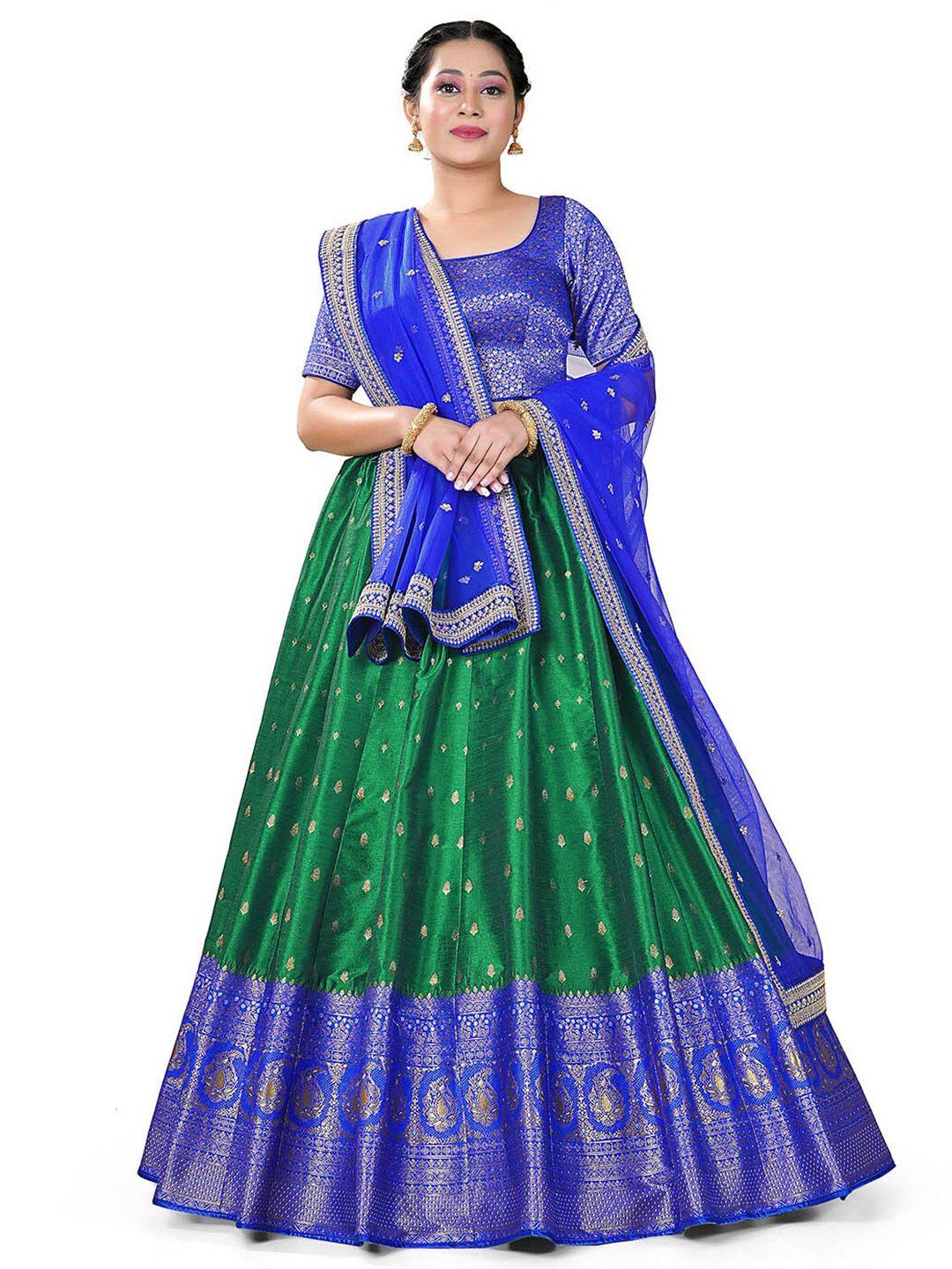 halfsaree studio semi-stitched lehenga & unstitched blouse with dupatta