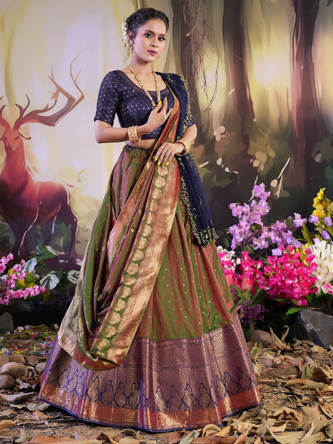 halfsaree studio woven design zari lehenga choli