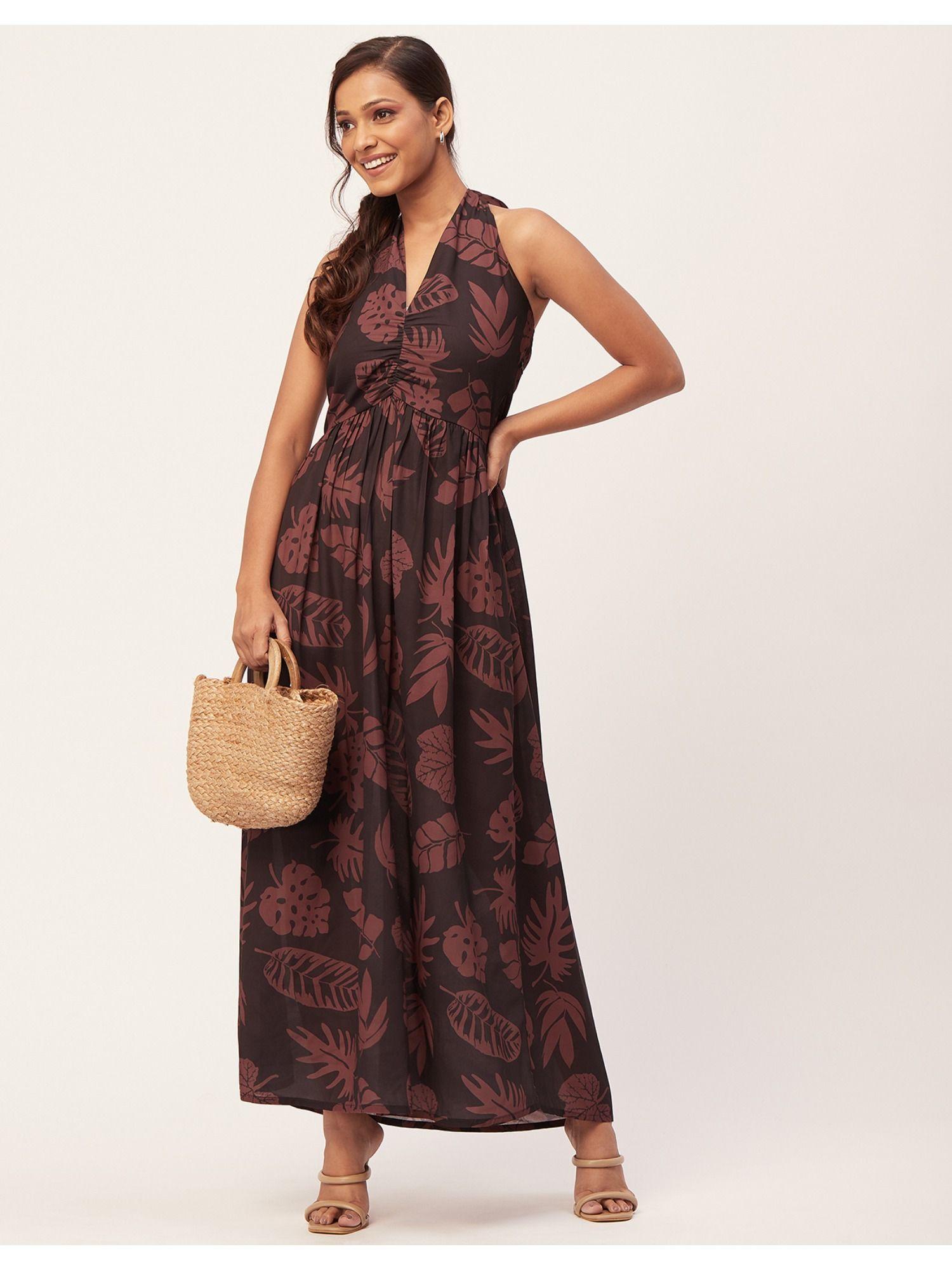 halter evening maxi sleeveless dress