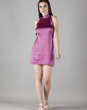 halter-neck a-line dress