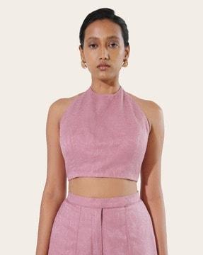 halter-neck crop top