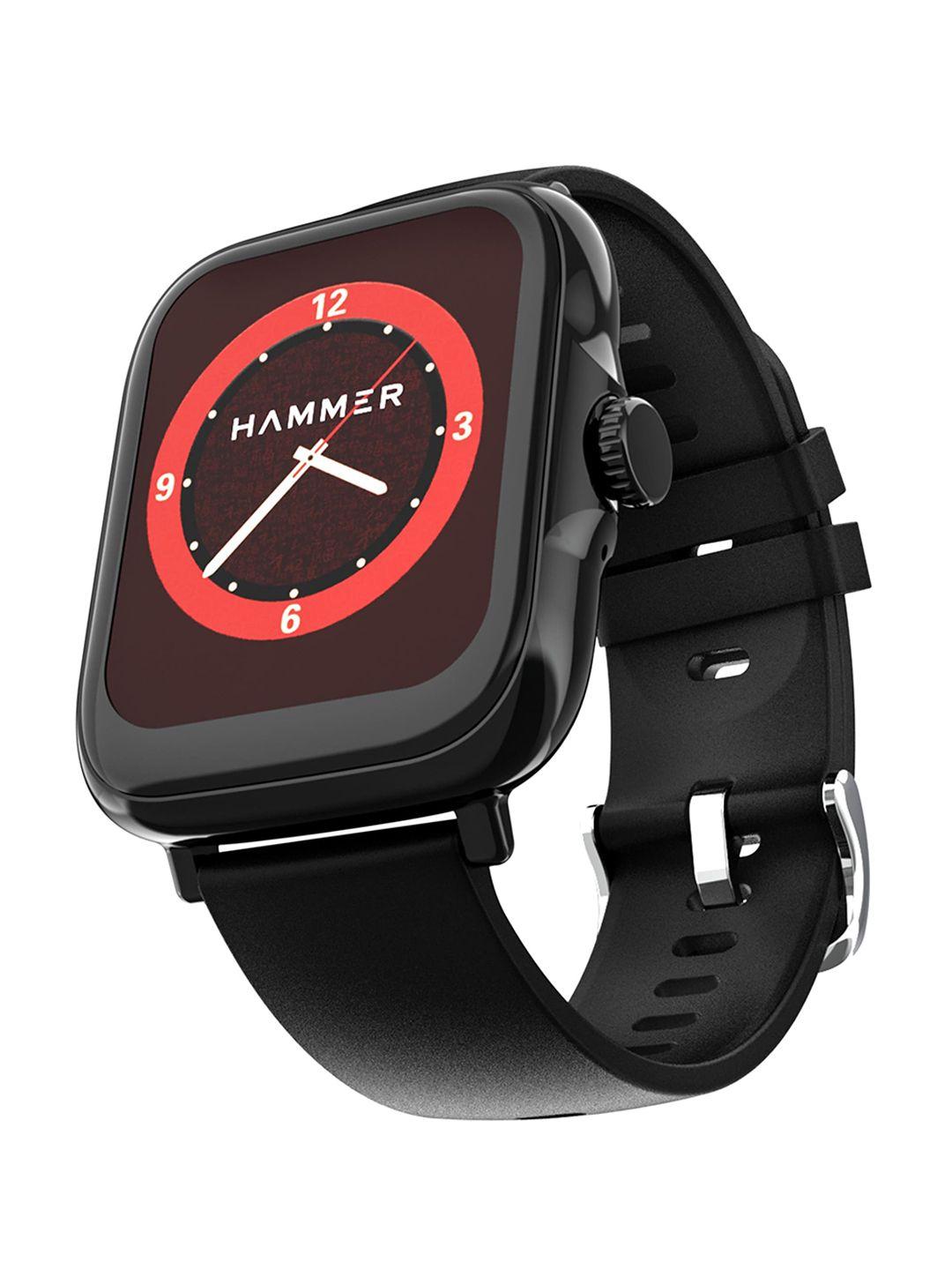 hammer ace 4.0 calling smart watch with large 1.85 inch ips display (black)