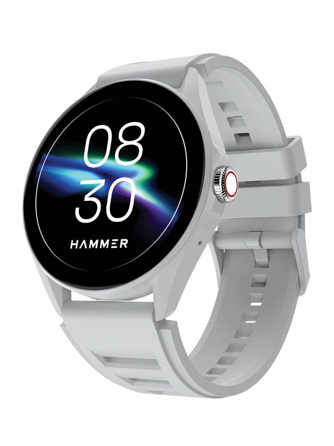 hammer ash grey unisex cyclone 1.39" round shape smart watch