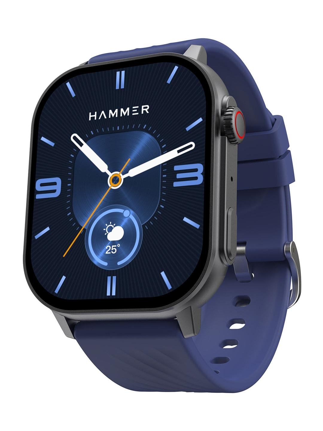 hammer midnight blue arctic 2.04 inch super amoled smart watch with ai voice assistant