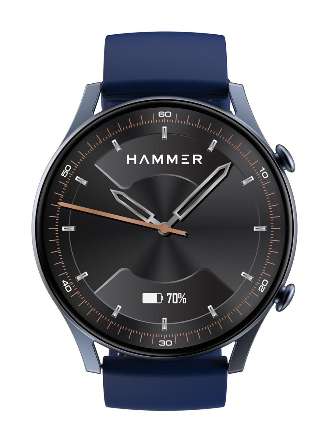 hammer glide 1.43" amoled round dial smart watch with calling function electric blue