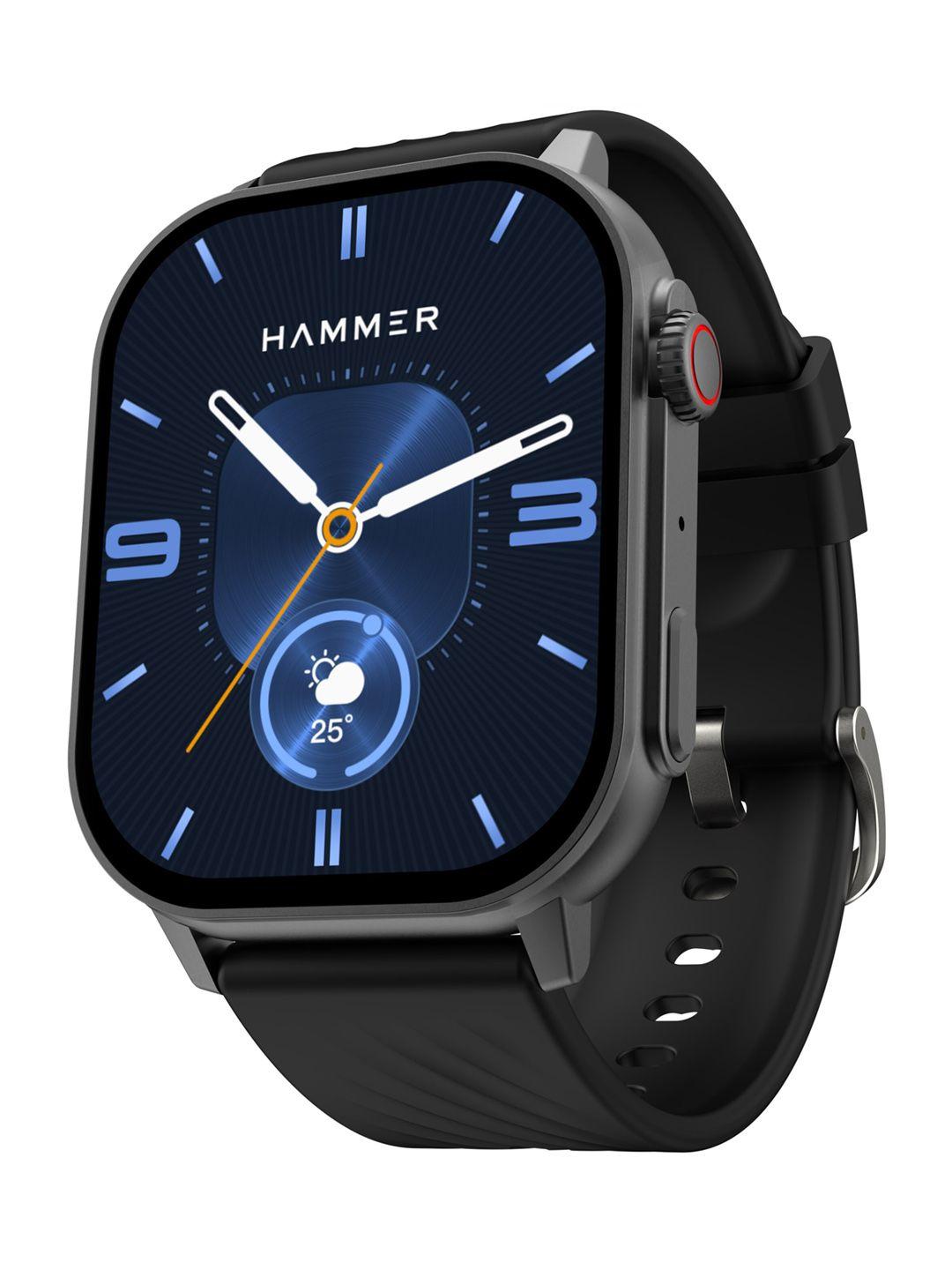 hammer power black arctic 2.04 inch super amoled smart watch with bt calling