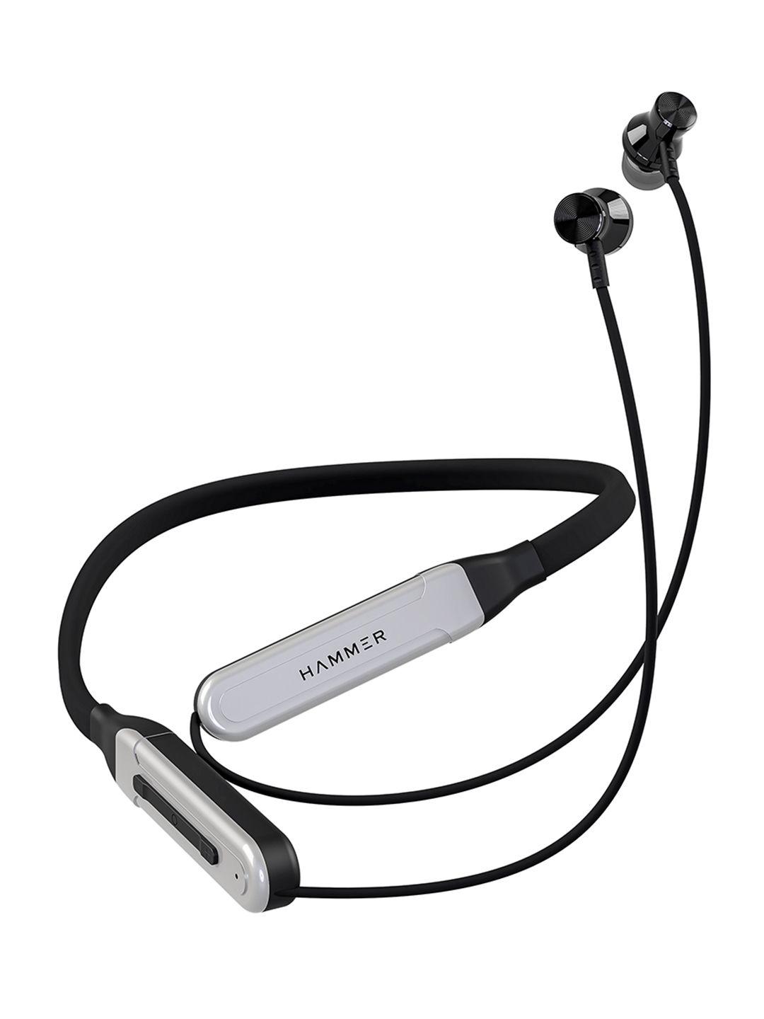 hammer sting 3.0 in-the-ear bluetooth neckband with upto 30 hours playback (black/silver)