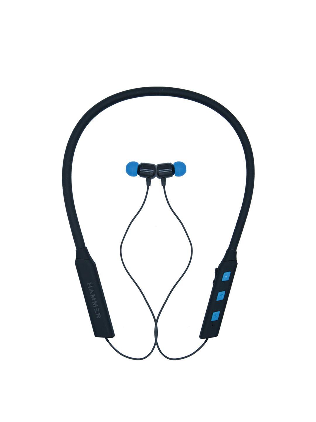 hammer sting flexi wireless earphone bluetooth headphone neckband (black)