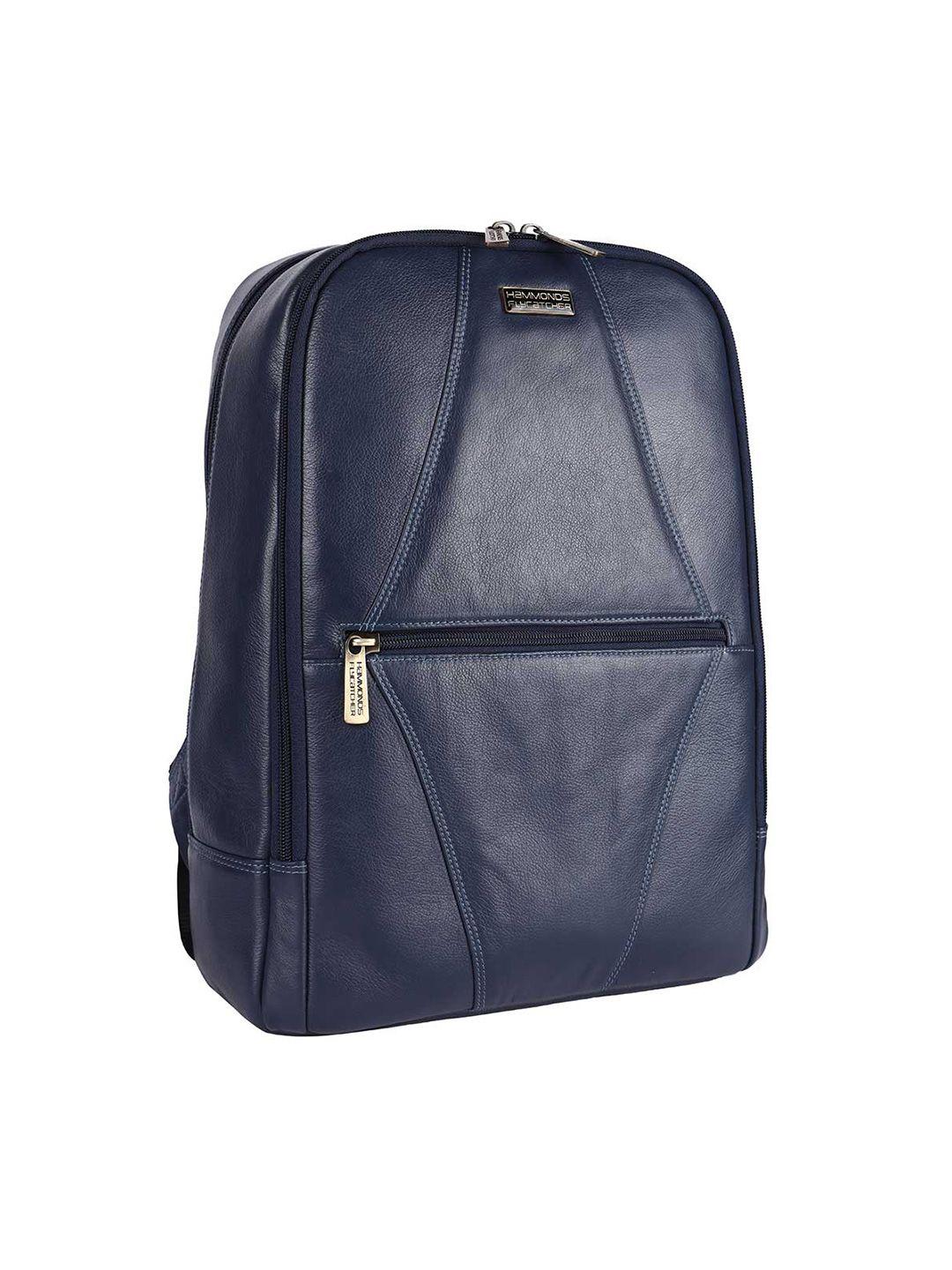 hammonds flycatcher unisex blue leather 15.6 inch laptop backpack