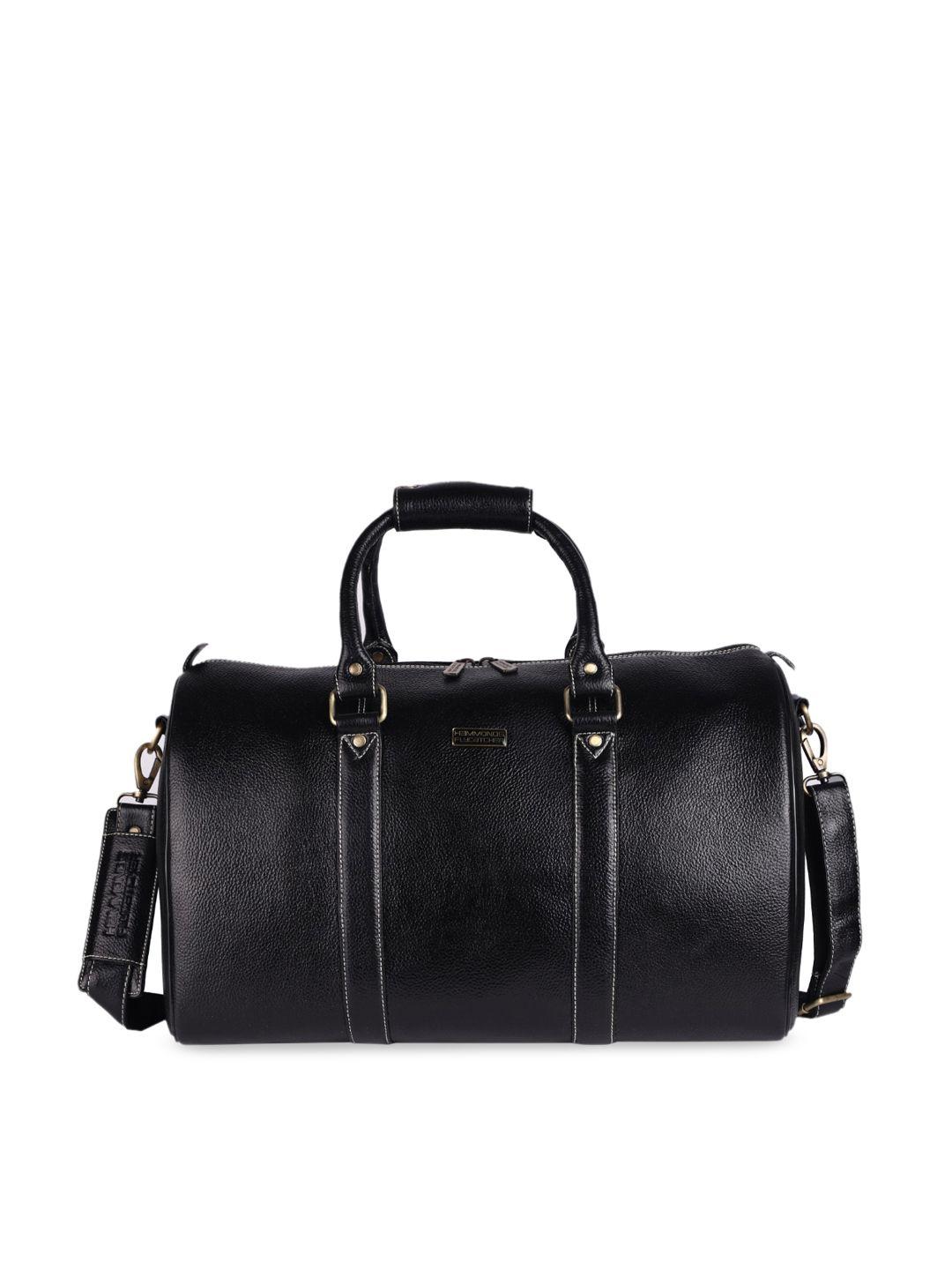 hammonds flycatcher black textured leather duffel bag