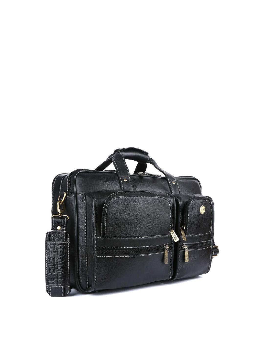 hammonds flycatcher men black leather laptop bag