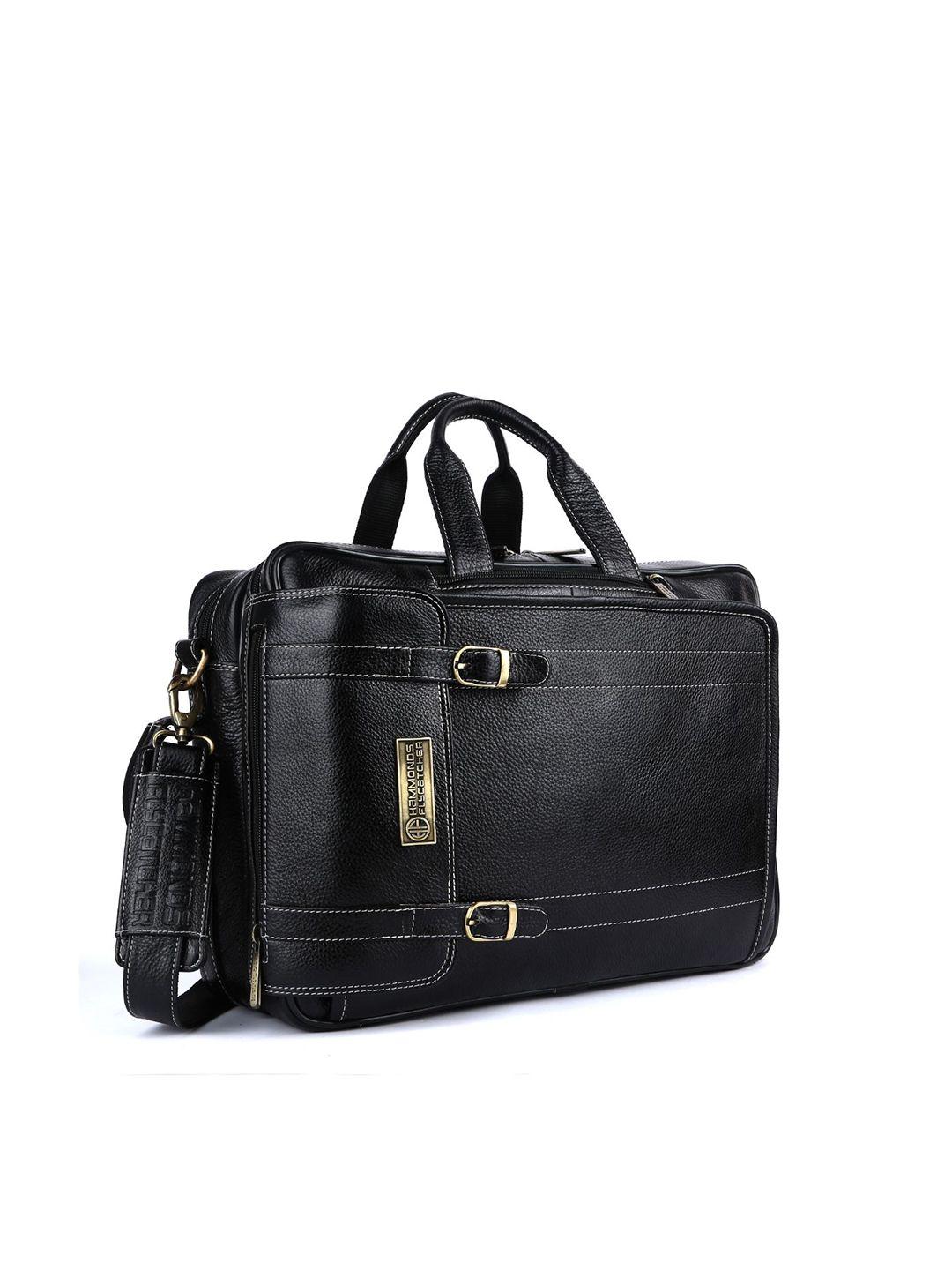 hammonds flycatcher men black leather laptop bag