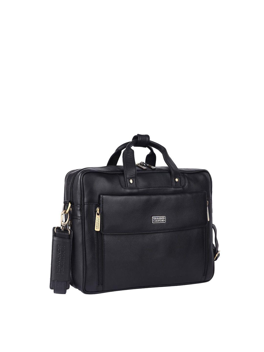 hammonds flycatcher men black leather laptop bag