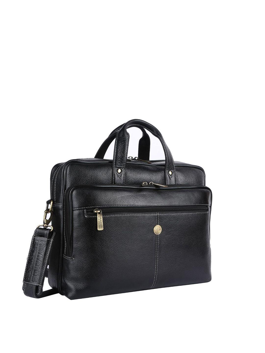 hammonds flycatcher men black leather laptop bag