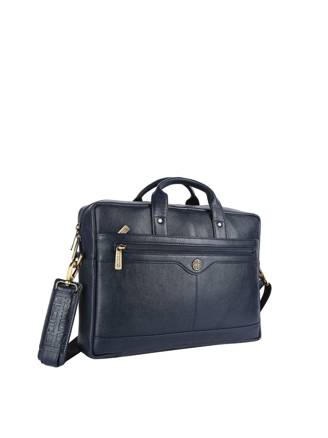 hammonds flycatcher men blue leather laptop bag