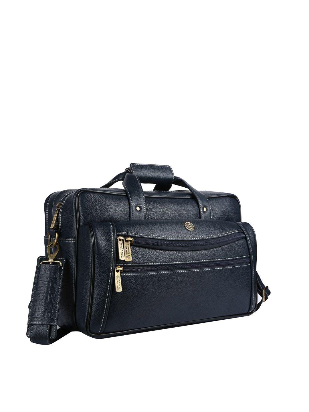 hammonds flycatcher men blue leather laptop bag