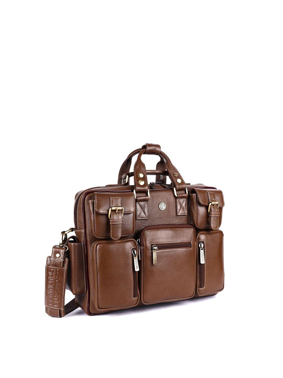 hammonds flycatcher men brown leather laptop bag