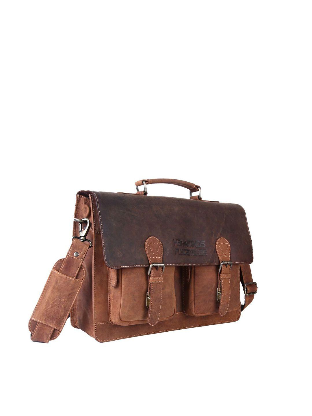 hammonds flycatcher men brown leather laptop bag