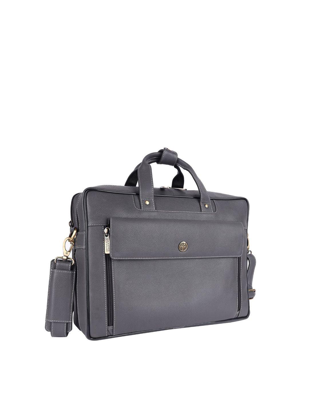 hammonds flycatcher men grey leather laptop bag