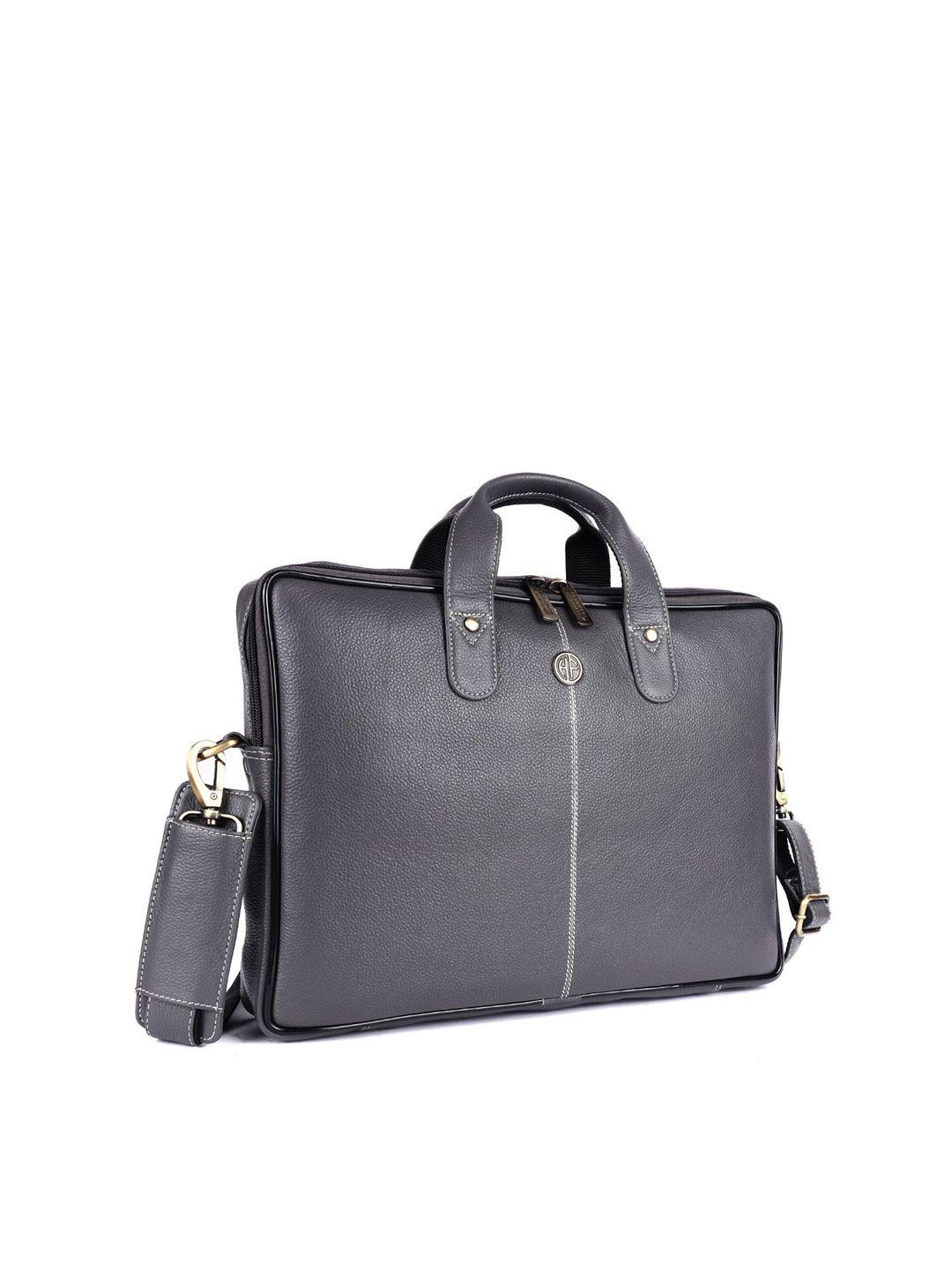 hammonds flycatcher men grey leather laptop bag