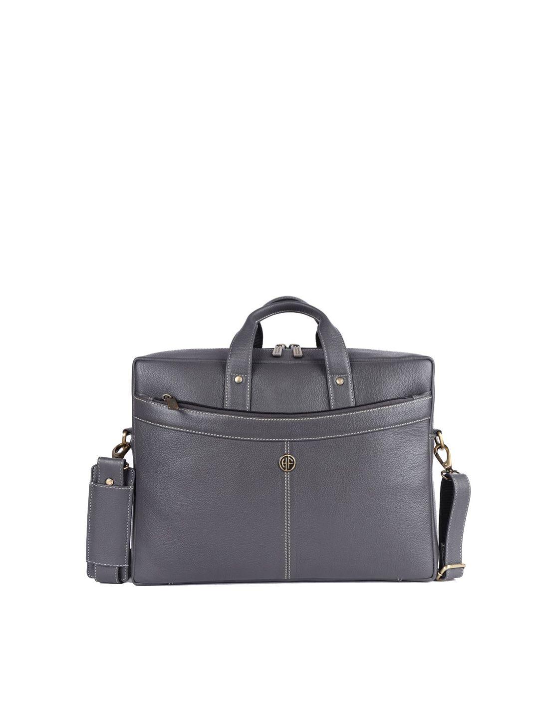 hammonds flycatcher men grey leather laptop bag