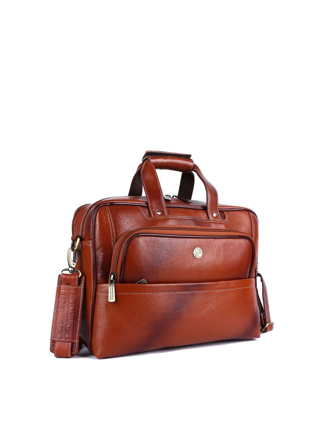 hammonds flycatcher men tan leather laptop bag