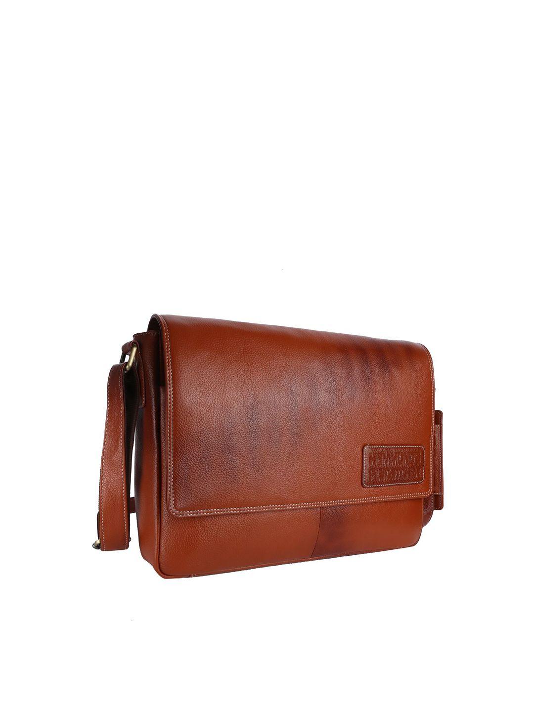 hammonds flycatcher men tan leather laptop bag