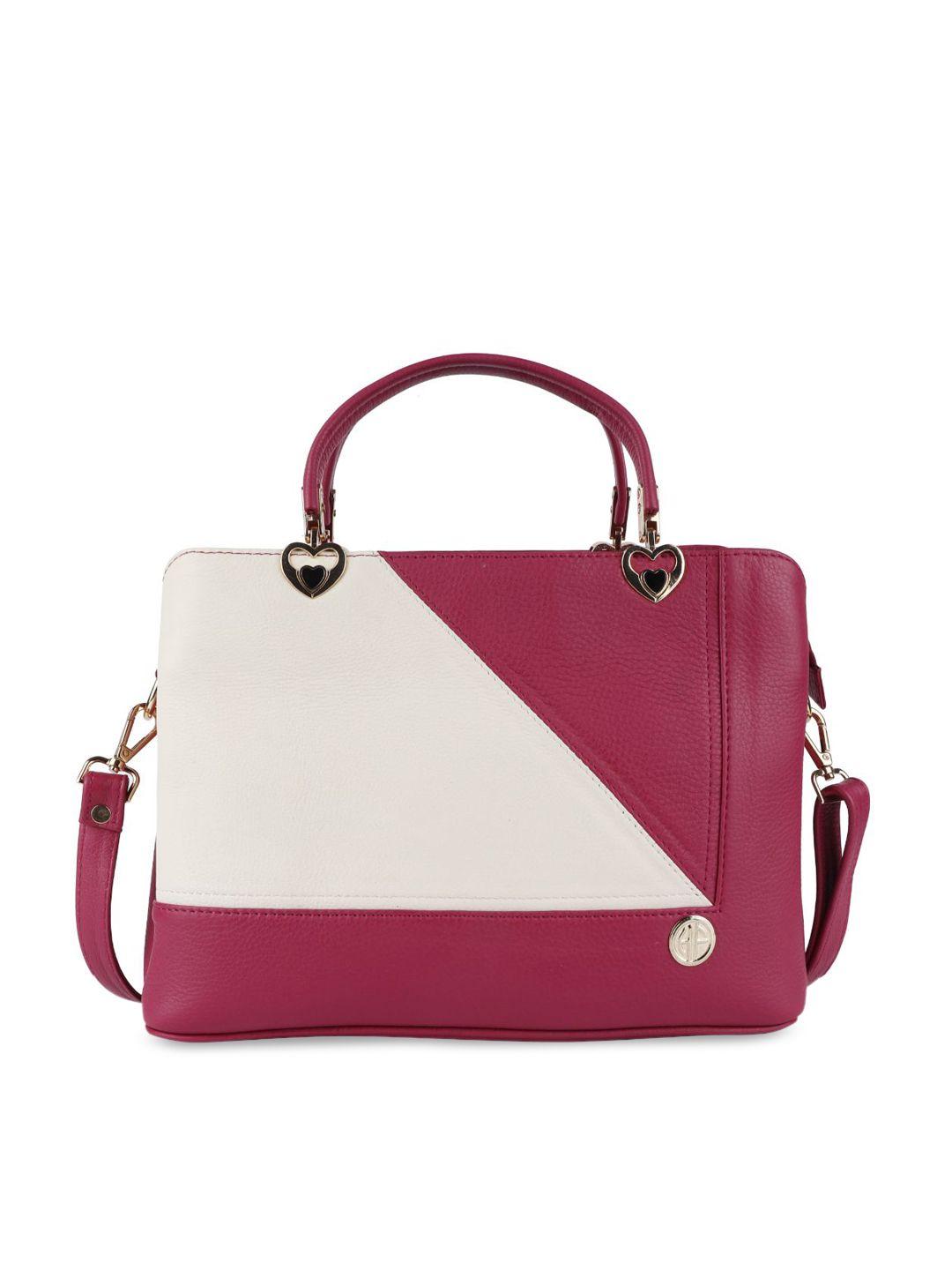 hammonds flycatcher pink colourblocked leather oversized structured handheld bag