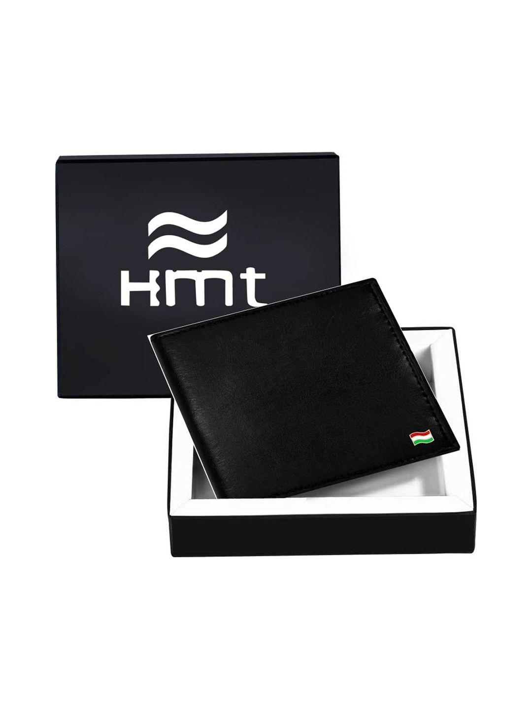 hamt men black leather two fold wallet